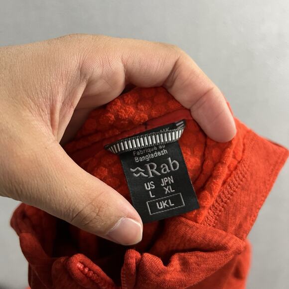 Rab Nexus Hoodie Mens Large Orange Full Zip Fleece Jacket Outdoor Hiking - Picture 7 of 9